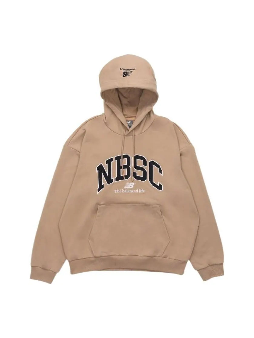 Худи New Balance Logo Print Hoodie 'Beige Black' — изображение 1 из 6, бежевый