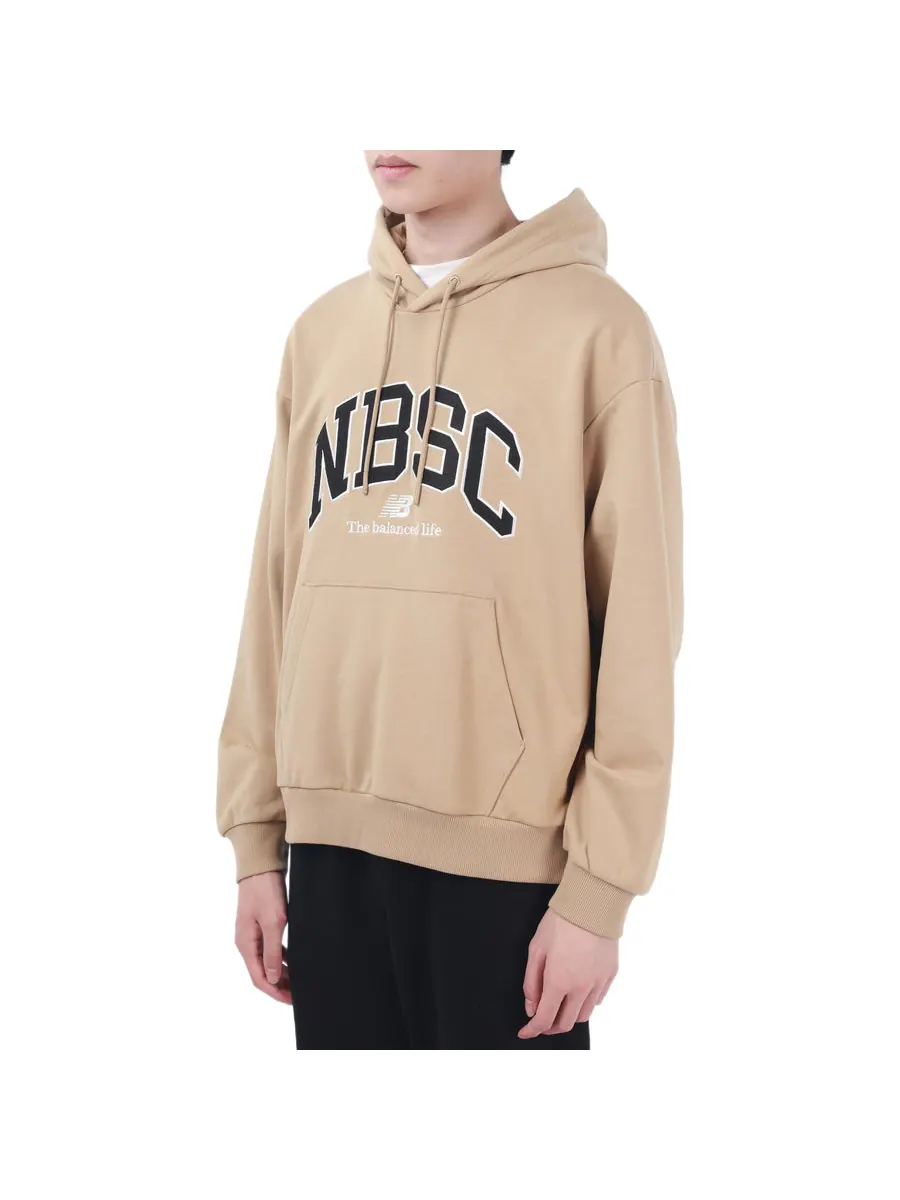 Худи New Balance Logo Print Hoodie 'Beige Black' — изображение 4 из 6, бежевый