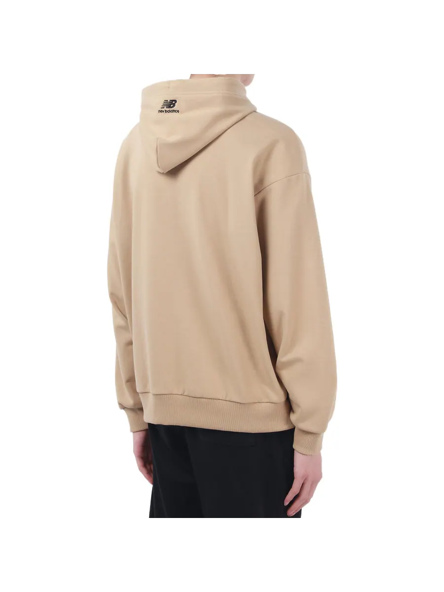 Худи New Balance Logo Print Hoodie 'Beige Black' — изображение 5 из 6, бежевый