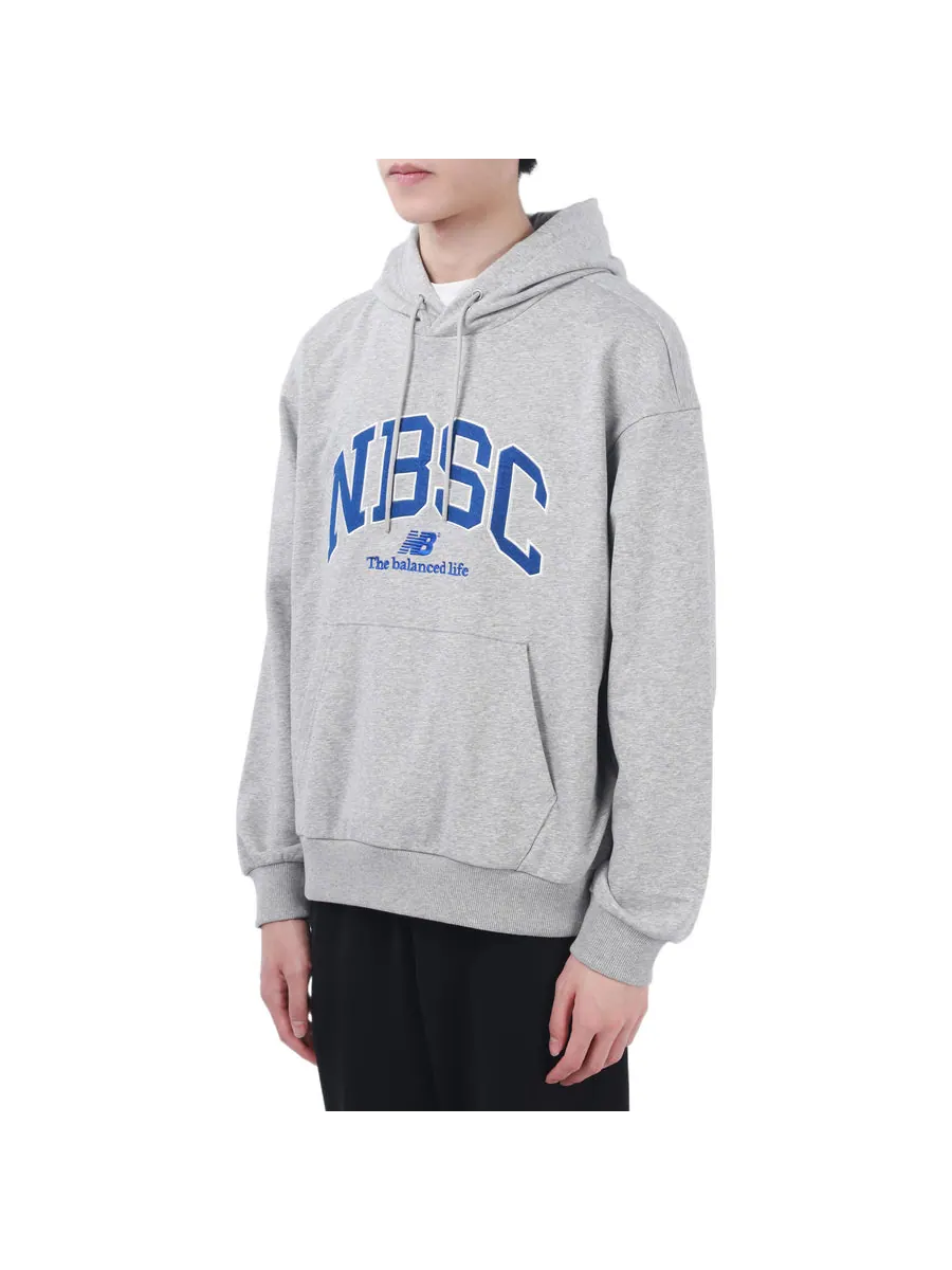 Худи New Balance Logo Print Hoodie 'Grey Blue' — изображение 4 из 5, серый