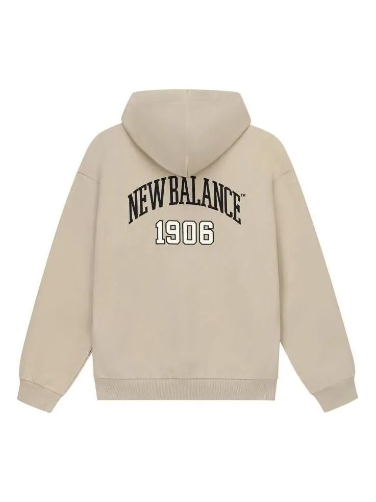 Худи New Balance Varsity Fleece Hoodie 'Beige Black' — изображение 1 из 1, бежевый