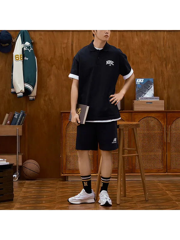 Футболка классические поло New Balance — изображение 3 из 4, черный/белый