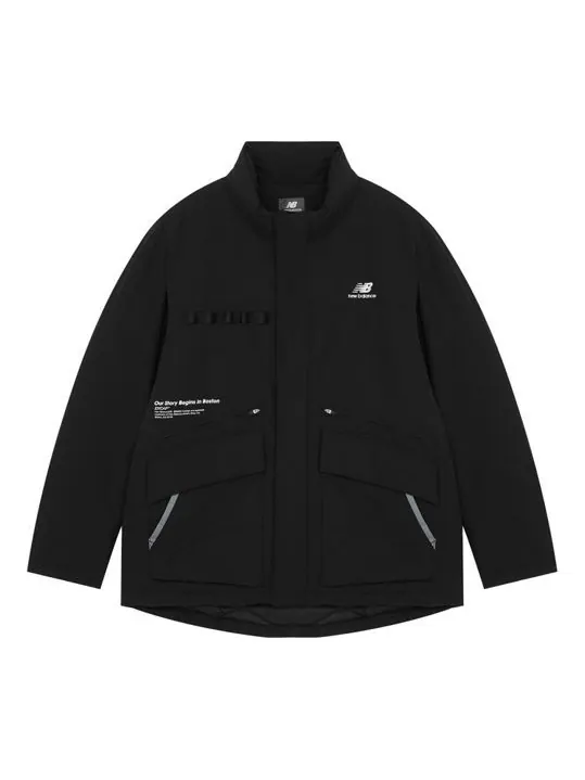 Куртка New Balance Logo Down Jacket 'Black' — изображение 1 из 2, черный