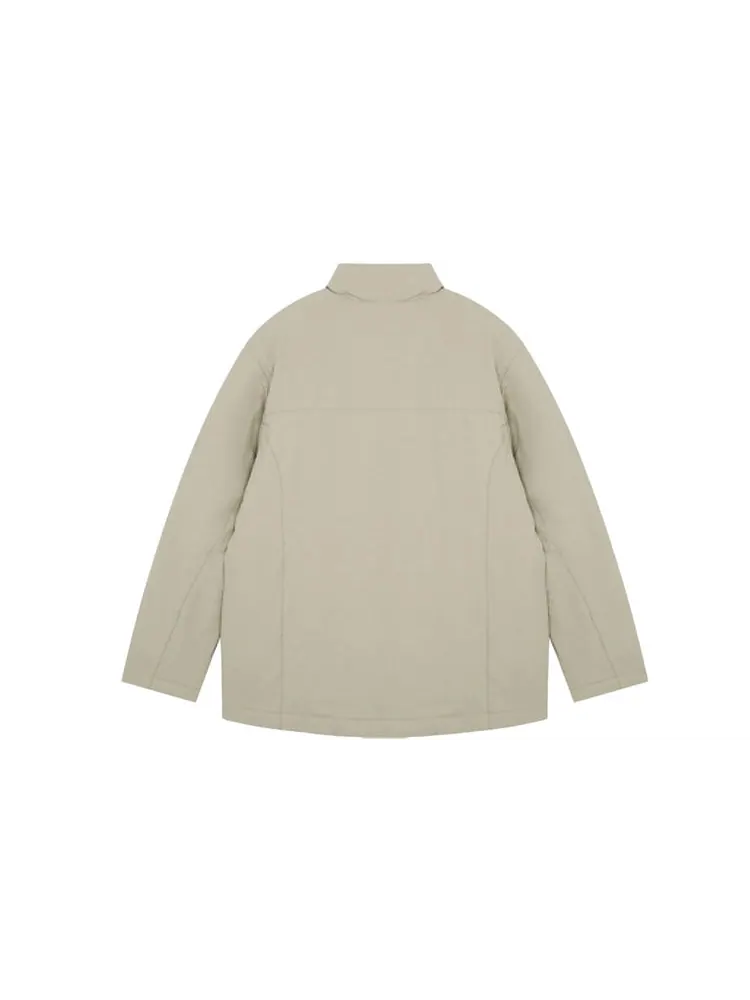Куртка New Balance Logo Down Jacket 'Beige' — изображение 2 из 2, бежевый