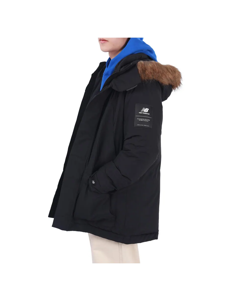 Куртка New Balance Warm Hooded Down Jacket 'Black' — изображение 3 из 4, черный