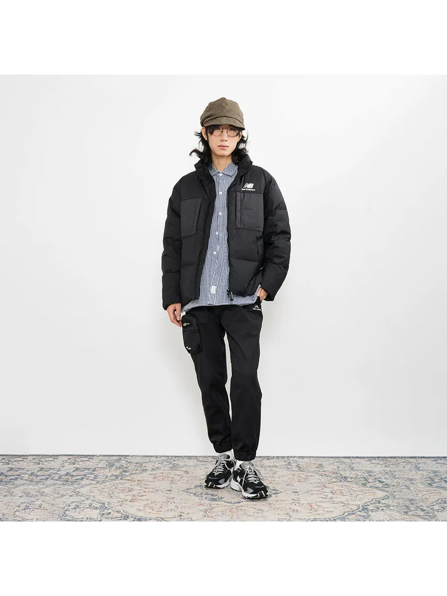 Куртка New Balance Short Down Jacket 'Black' — изображение 7 из 7, черный