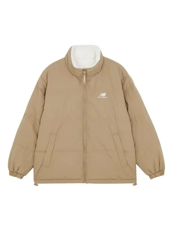 Куртка New Balance Logo Print Jacket 'Khaki White' — изображение 1 из 2, бежевый