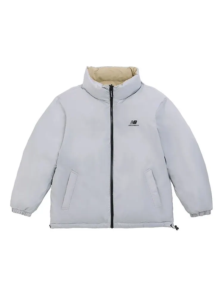 Куртка New Balance Logo Warm Down Jacket 'Grey Khaki' — изображение 1 из 6, серый