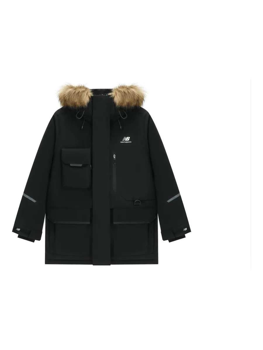 Куртка New Balance Logo Down Jacket 'Black' — изображение 1 из 2, черный