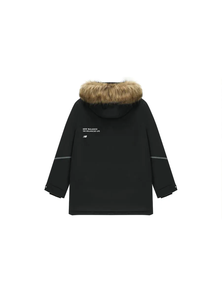 Куртка New Balance Logo Down Jacket 'Black' — изображение 2 из 2, черный