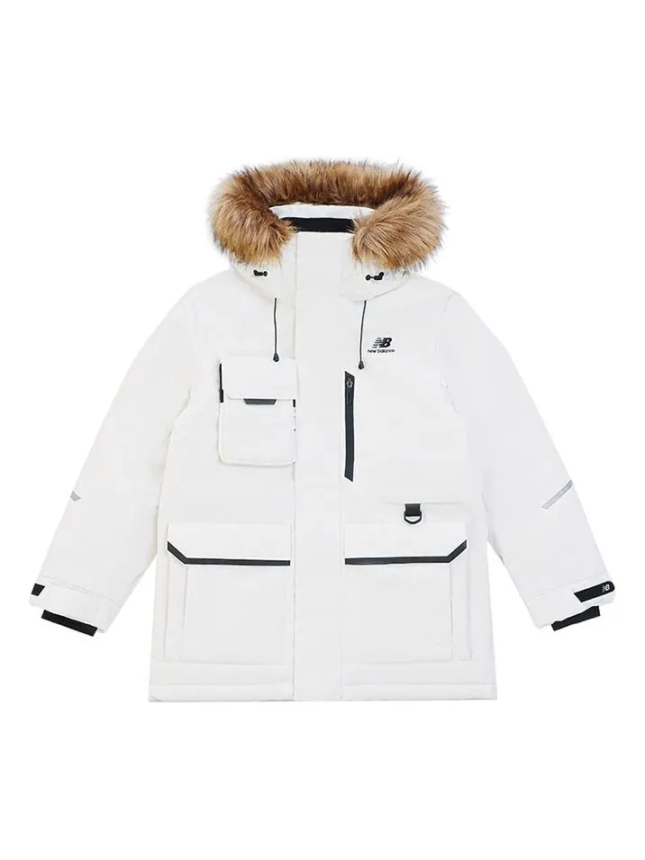 Куртка New Balance Logo Down Jacket 'White' — изображение 1 из 2, белый