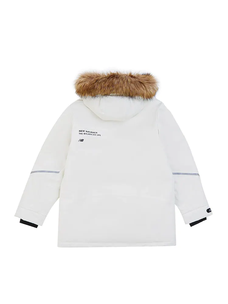 Куртка New Balance Logo Down Jacket 'White' — изображение 2 из 2, белый