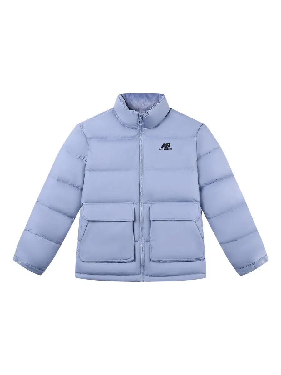 Куртка New Balance UNI Active Short Down Jacket 'Blue' — изображение 1 из 2, синий