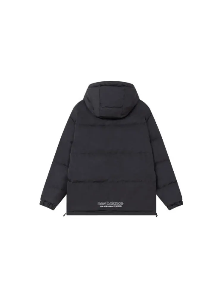 Куртка New Balance logo Sportswear Puffer 'Black White' — изображение 2 из 4, черный