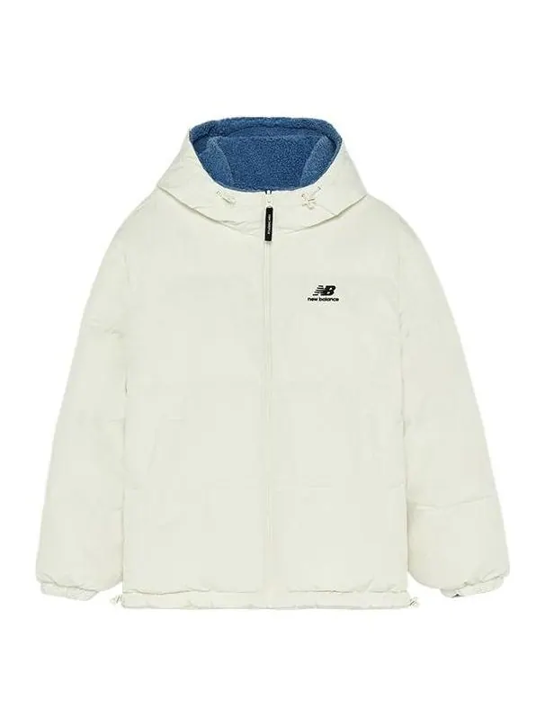 Куртка New Balance Logo Sportswear Puffer 'White Blue' — изображение 1 из 2, белый
