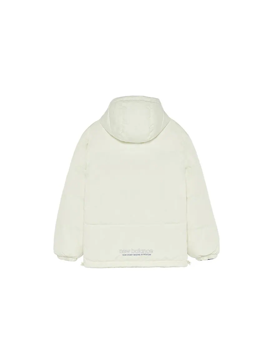 Куртка New Balance Logo Sportswear Puffer 'White Blue' — изображение 2 из 2, белый