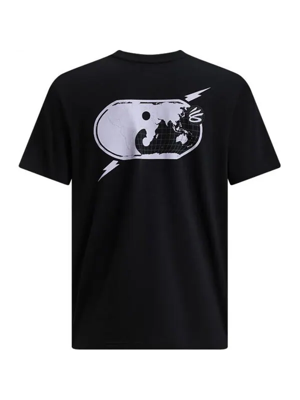 Футболка curry tour graphic t-shirt 'black' Under Armour — изображение 2 из 2, черный
