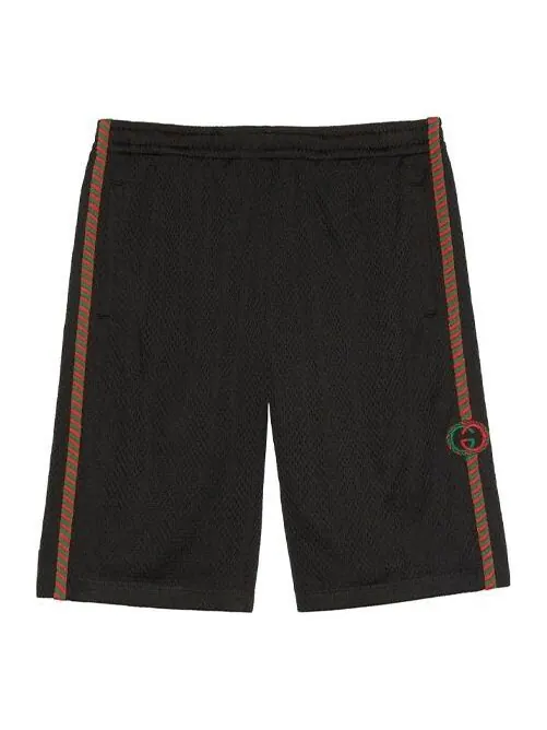 Шорты Gucci men's side mesh shorts black — изображение 1 из 4, черный