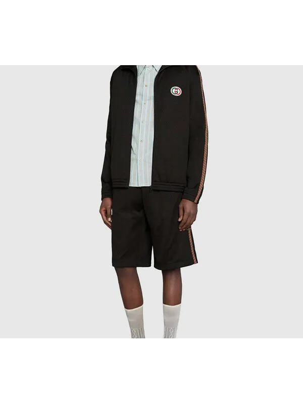 Шорты Gucci men's side mesh shorts black — изображение 3 из 4, черный