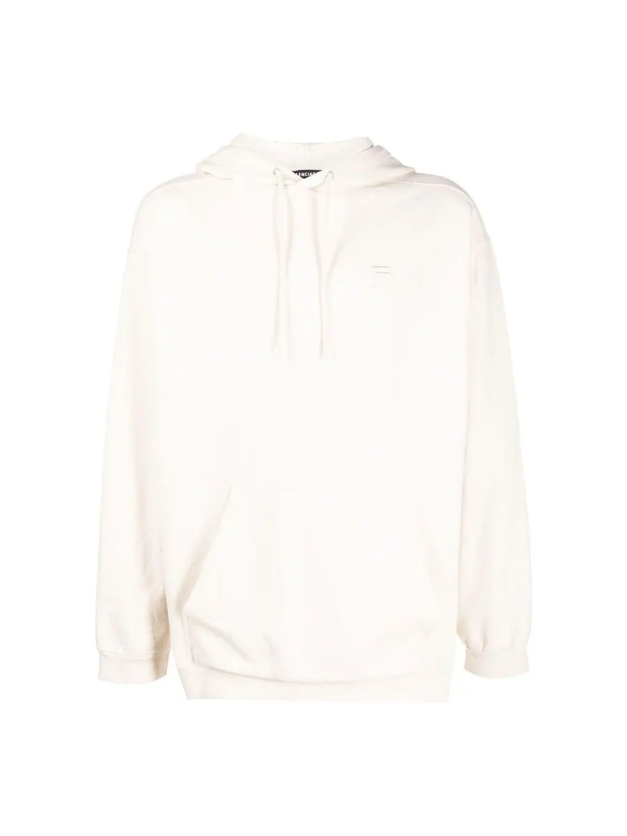 Худи Balenciaga Sporty Oversized Drawstring Hoodie 'White' — изображение 1 из 6, белый