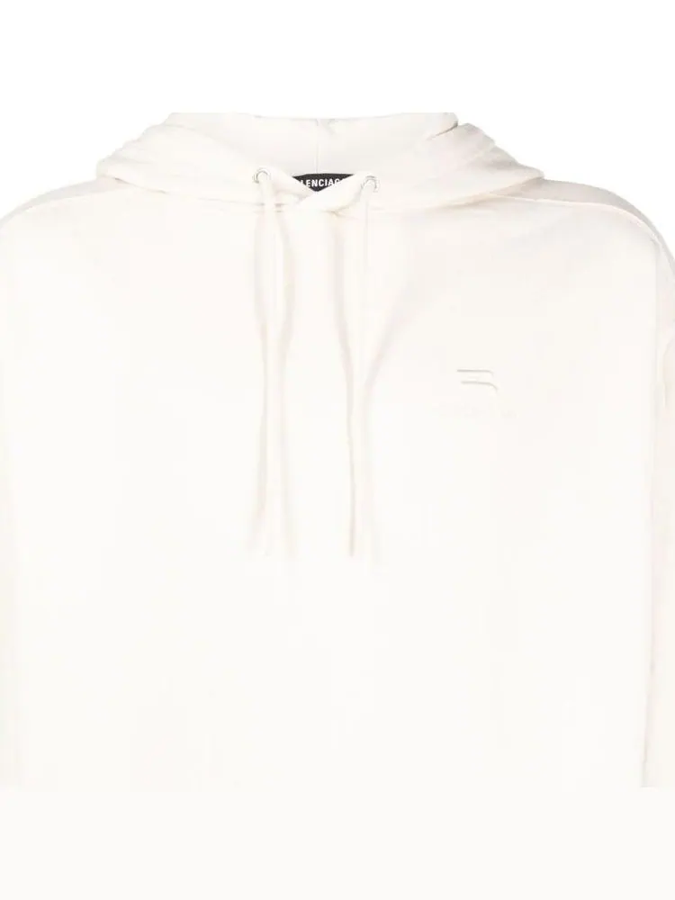 Худи Balenciaga Sporty Oversized Drawstring Hoodie 'White' — изображение 5 из 6, белый