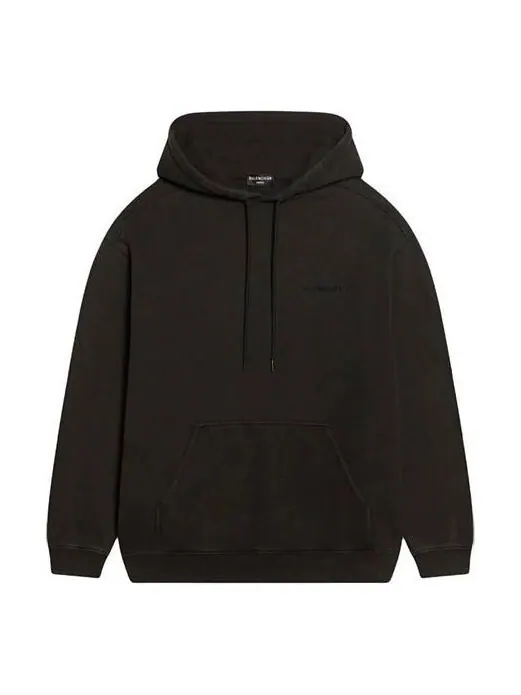 Толстовка logo hoodie medium fit 'washed black' Balenciaga — изображение 1 из 4, черный