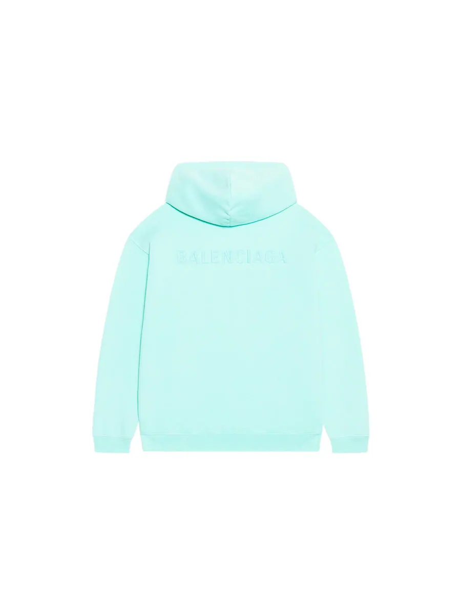 Худи Balenciaga Logo Hoodie Medium Fit 'Terquesa' — изображение 2 из 5, зеленый