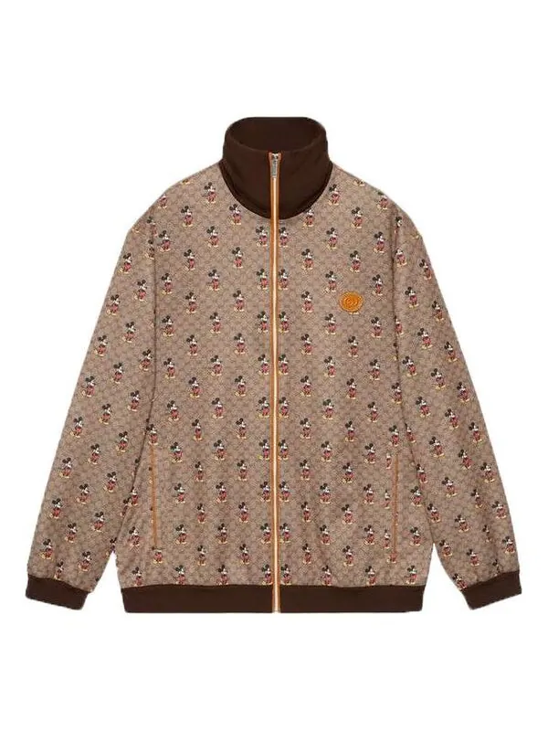 Куртка Gucci x Disney с принтом Микки, мужская — изображение 1 из 4, коричневый