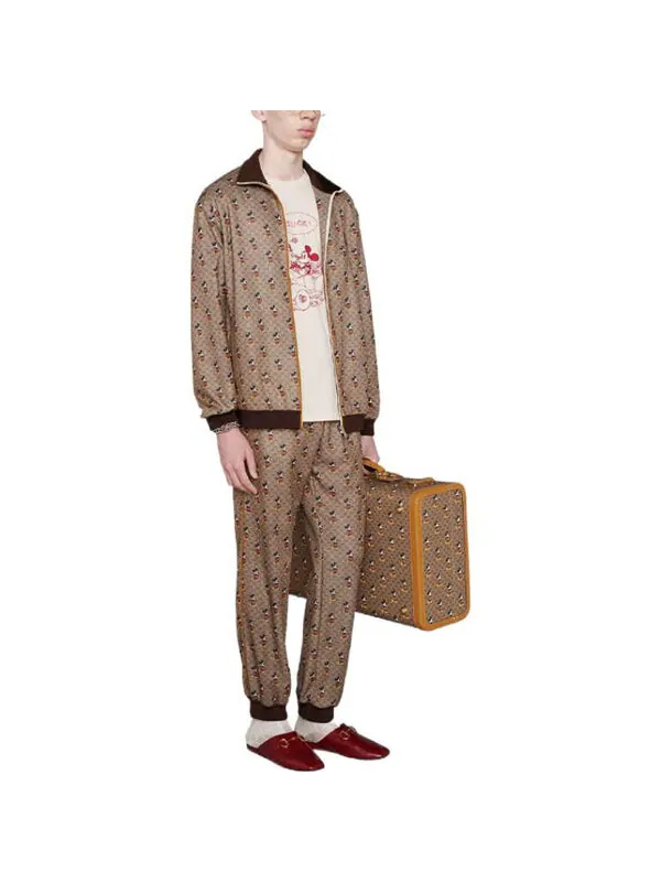 Куртка Gucci x Disney с принтом Микки, мужская — изображение 2 из 4, коричневый