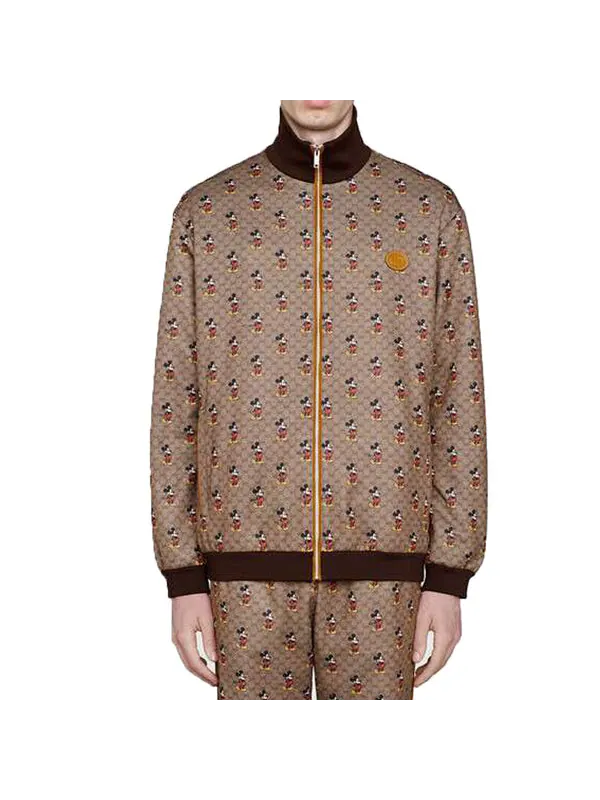 Куртка Gucci x Disney с принтом Микки, мужская — изображение 4 из 4, коричневый