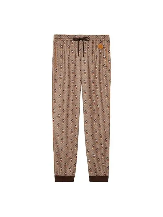 Брюки Gucci x Disney Mickey, мужские, с принтом Mickey Mouse — изображение 1 из 4, коричневый