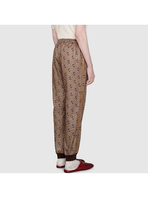 Брюки Gucci x Disney Mickey, мужские, с принтом Mickey Mouse — изображение 4 из 4, коричневый