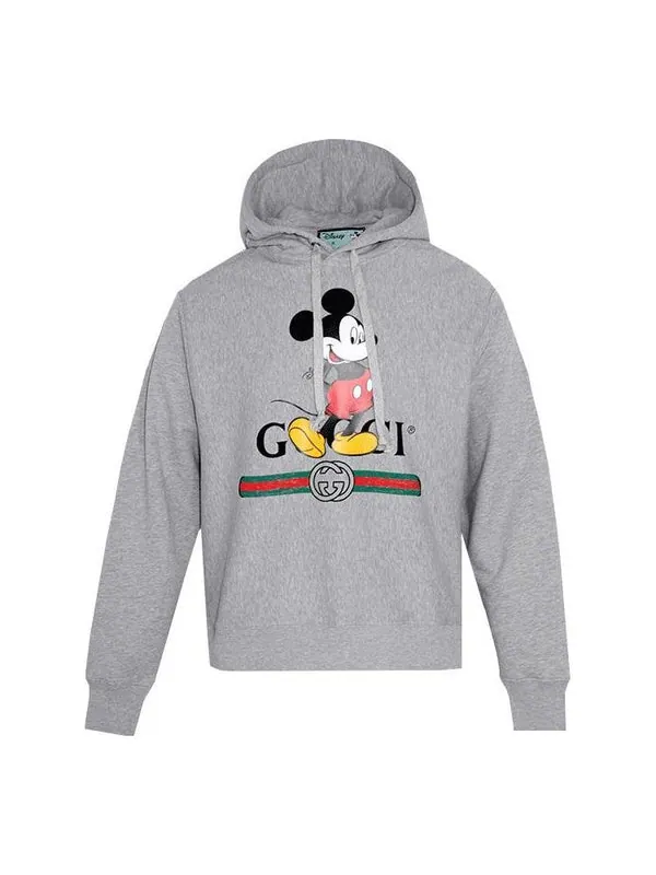 Толстовка Gucci x Disney Mickey Mouse Printed Loose, мужская, серая — изображение 1 из 4, серый