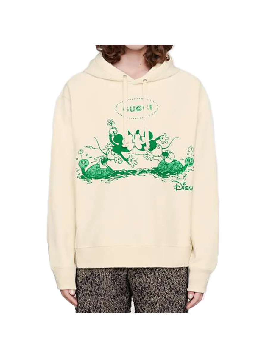 Худи Gucci x Disney с принтом Mickey & Minnie, мужское — изображение 2 из 3, бежевый