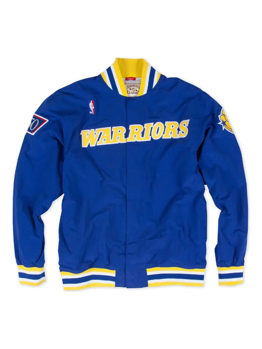 Куртка Mitchell & Ness x NBA Golden State Warriors 1996-97 Warm Up Jacket 'Blue Yellow' — изображение 1 из 2, синий