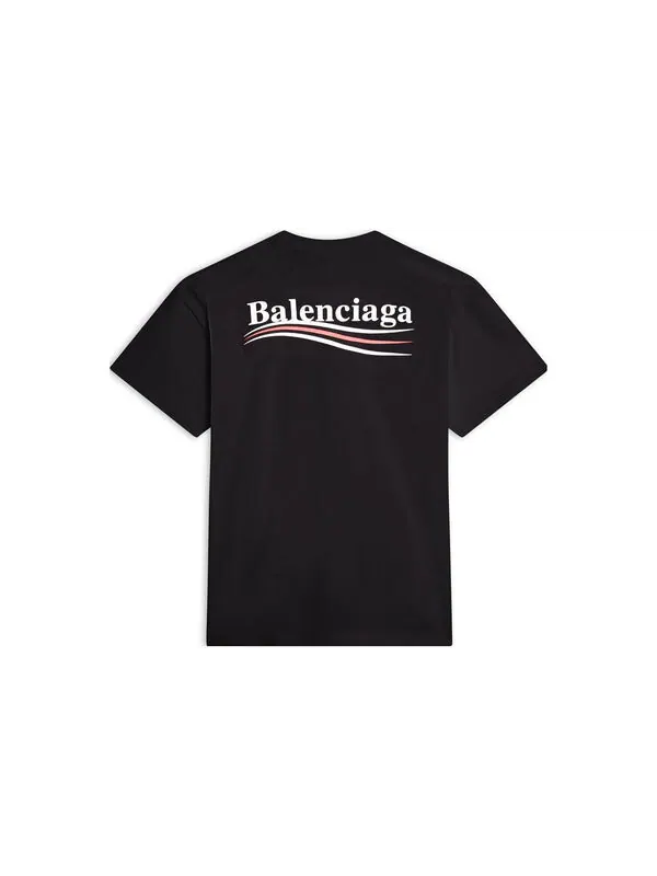 Футболка political campaign logo short sleeve t-shirt 'black' Balenciaga — изображение 2 из 4, черный