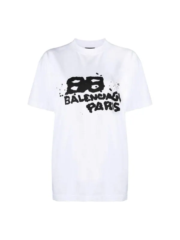 Футболка hand-drawn bb icon t-shirt medium fit 'white' Balenciaga — изображение 1 из 4, белый/черный