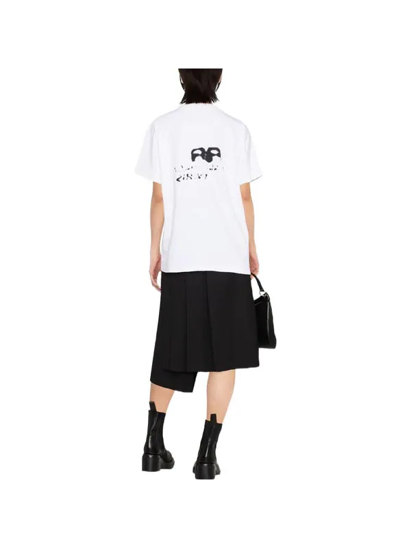 Футболка hand-drawn bb icon t-shirt medium fit 'white' Balenciaga — изображение 3 из 4, белый/черный