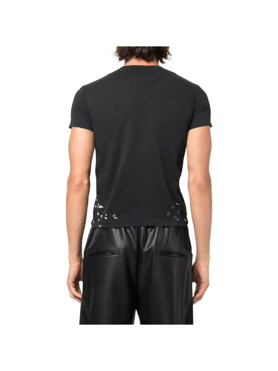 Футболка Balenciaga Small-Fit Distressed Graphic Jersey T-Shirt 'Washed Black' — изображение 4 из 4, черный