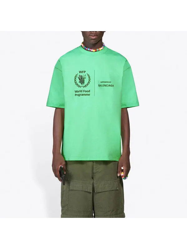 Футболка x wfp t-shirt medium fit 'green' Balenciaga — изображение 3 из 4, зеленый