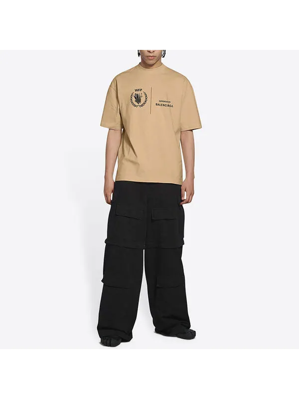 Футболка x wfp t-shirt medium fit 'khaki' Balenciaga — изображение 3 из 4, хаки