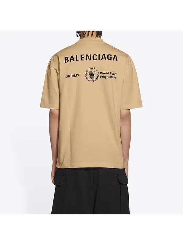 Футболка x wfp t-shirt medium fit 'khaki' Balenciaga — изображение 4 из 4, хаки