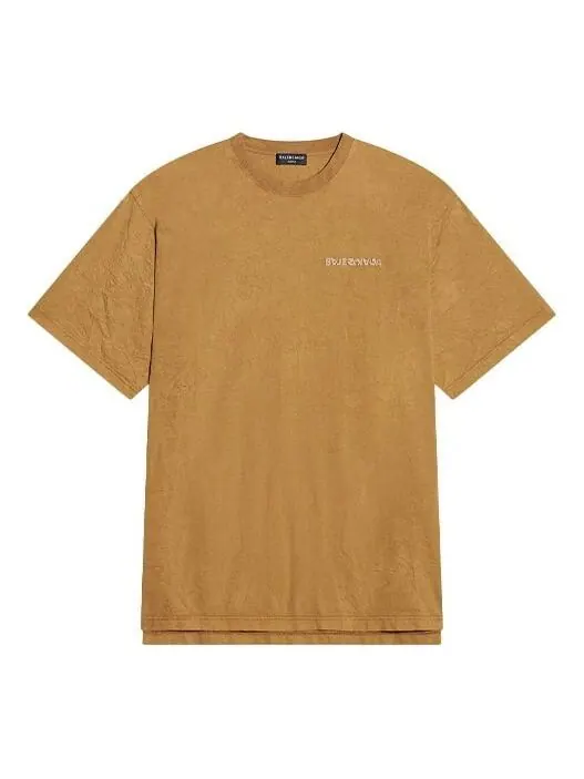 Футболка logo t-shirt medium fit 'beige' Balenciaga — изображение 1 из 4, бежевый