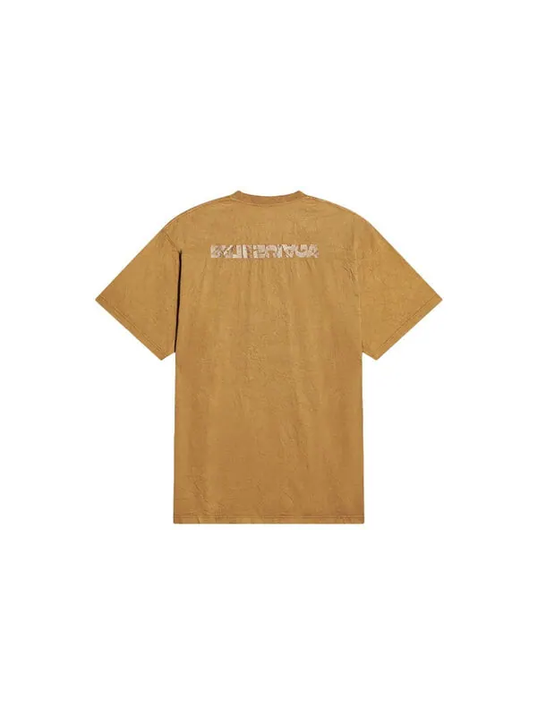 Футболка logo t-shirt medium fit 'beige' Balenciaga — изображение 2 из 4, бежевый