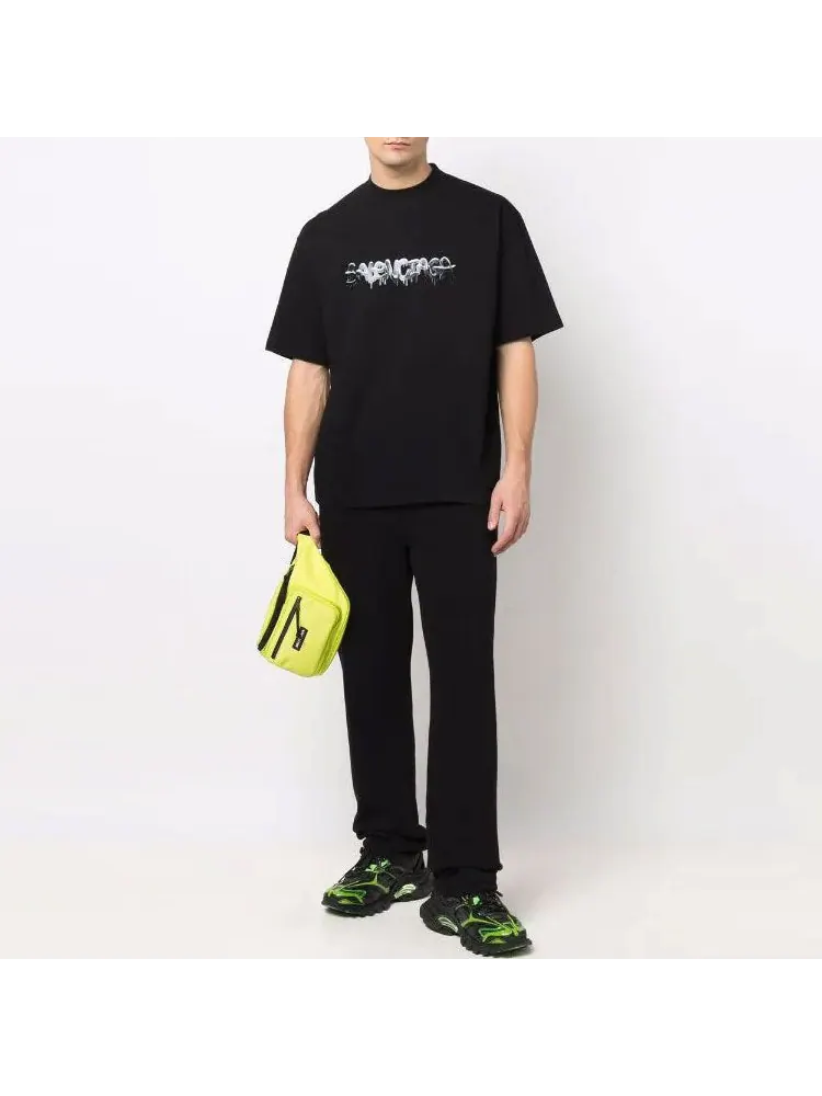 Футболка Balenciaga Slime Logo T-Shirt Medium-Fit 'Black' — изображение 3 из 5, черный