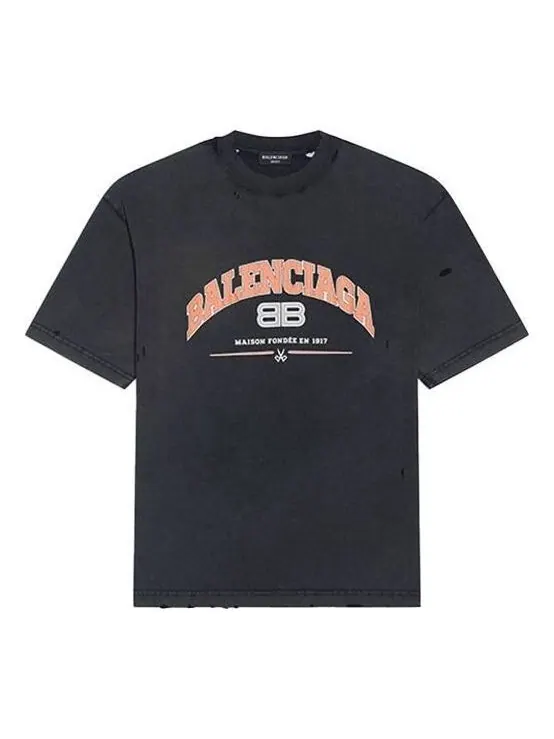 Футболка maison t-shirt medium fit 'black' Balenciaga — изображение 1 из 4, черный