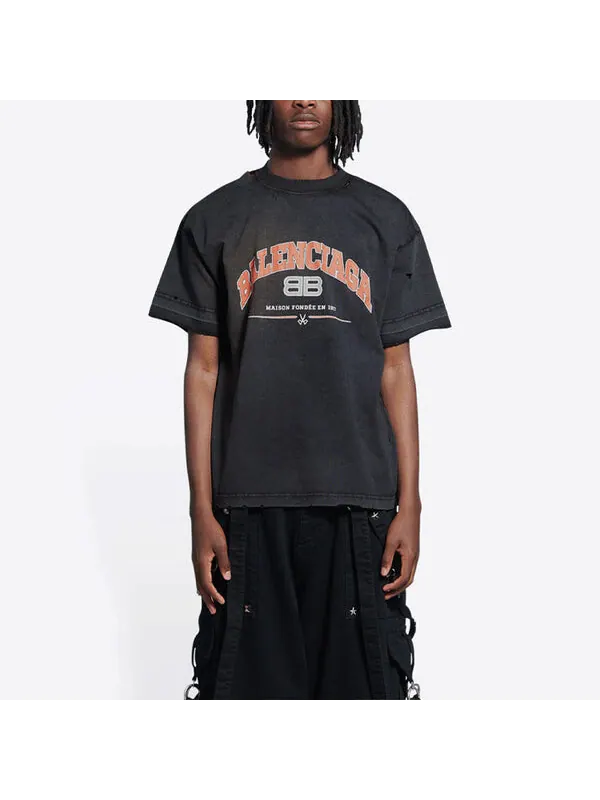 Футболка maison t-shirt medium fit 'black' Balenciaga — изображение 4 из 4, черный