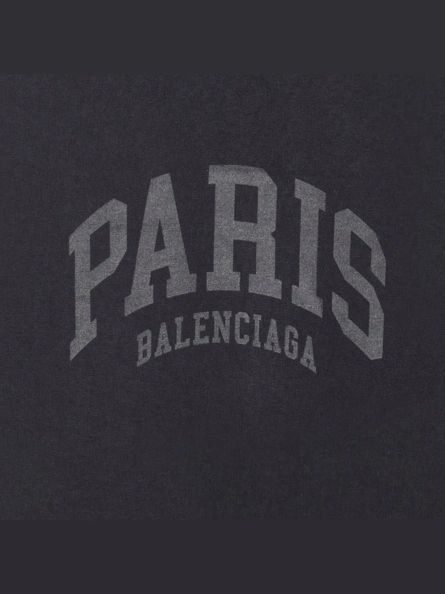 Футболка Balenciaga Cities Paris T-Shirt Medium Fit 'Nero' — изображение 3 из 6, черный