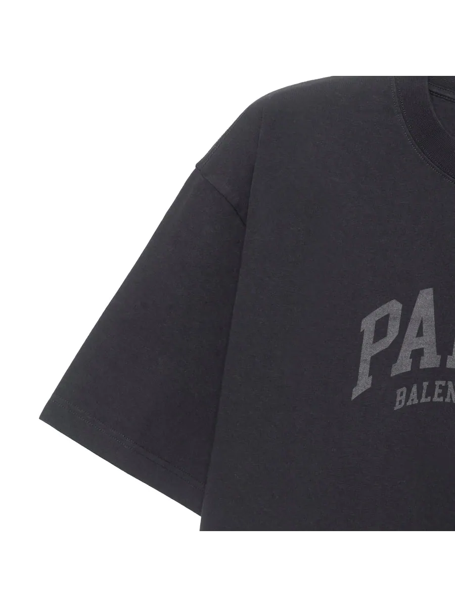 Футболка Balenciaga Cities Paris T-Shirt Medium Fit 'Nero' — изображение 5 из 6, черный