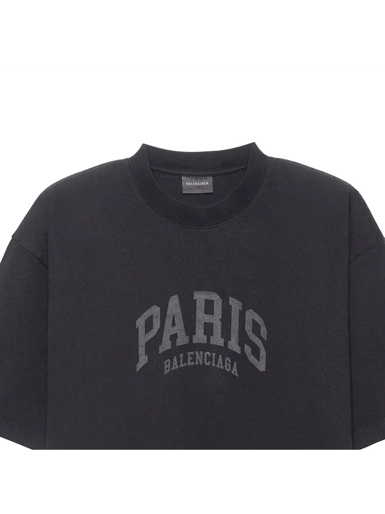 Футболка Balenciaga Cities Paris T-Shirt Medium Fit 'Nero' — изображение 6 из 6, черный